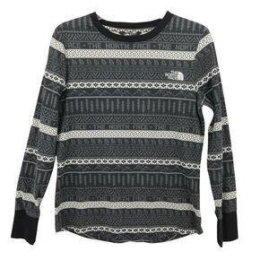 The North Face Women's Black and White Long Sleeve Top